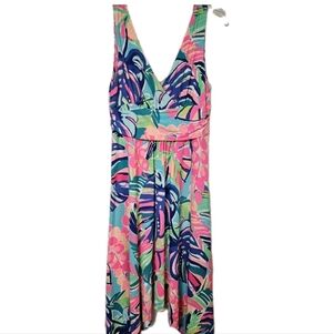 Lilly Pulitzer Women's Tropical Sleeveless Crossover Front Sundress Size M/L